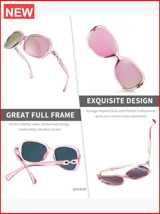 Vintage Square Polarized Sunglasses for Women UV400 Travel Driving main image 5
